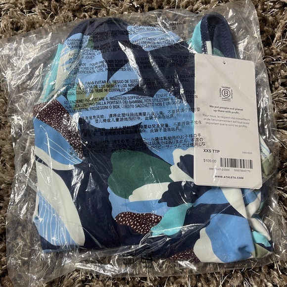 Athleta Swimsuit Seychelles One Piece Hero Bloom Dress Blue NWT Size XSS - Picture 5 of 7
